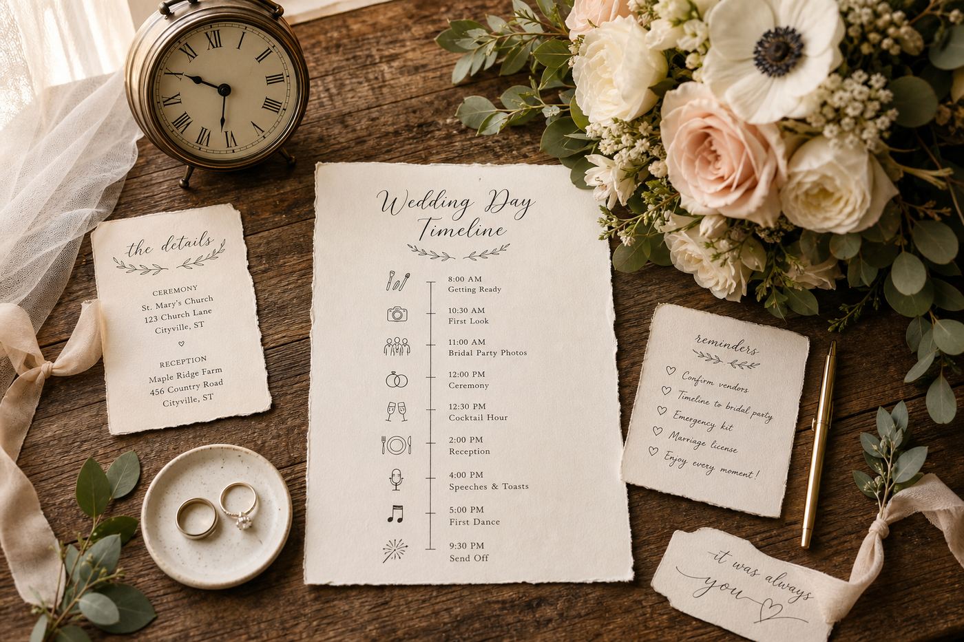How to Create a Wedding Day Timeline That Actually Works