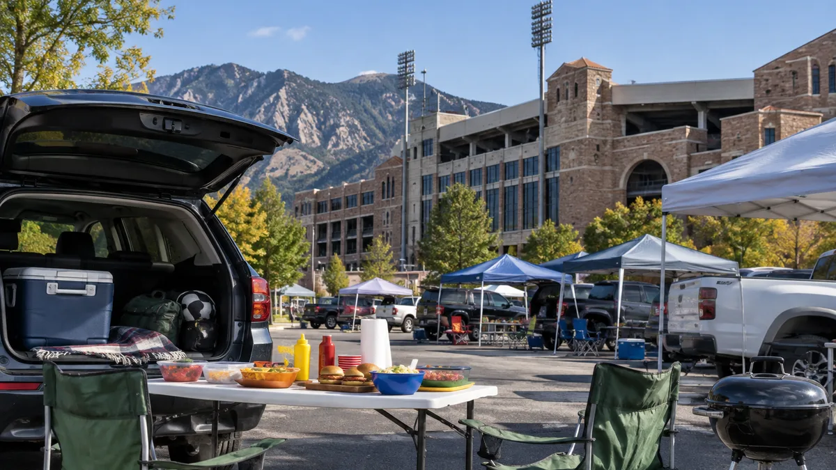 tailgating outside a Colorado college football stadium