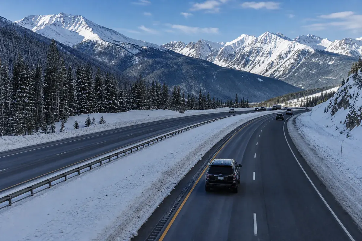 Colorado mountain highway winter conditions