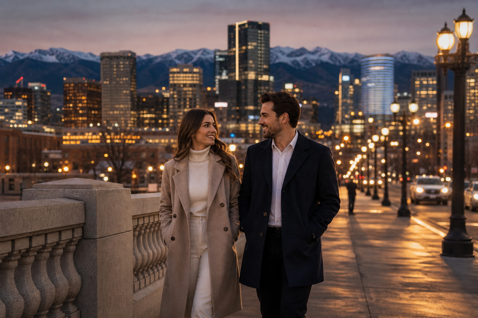 Denver skyline at dusk