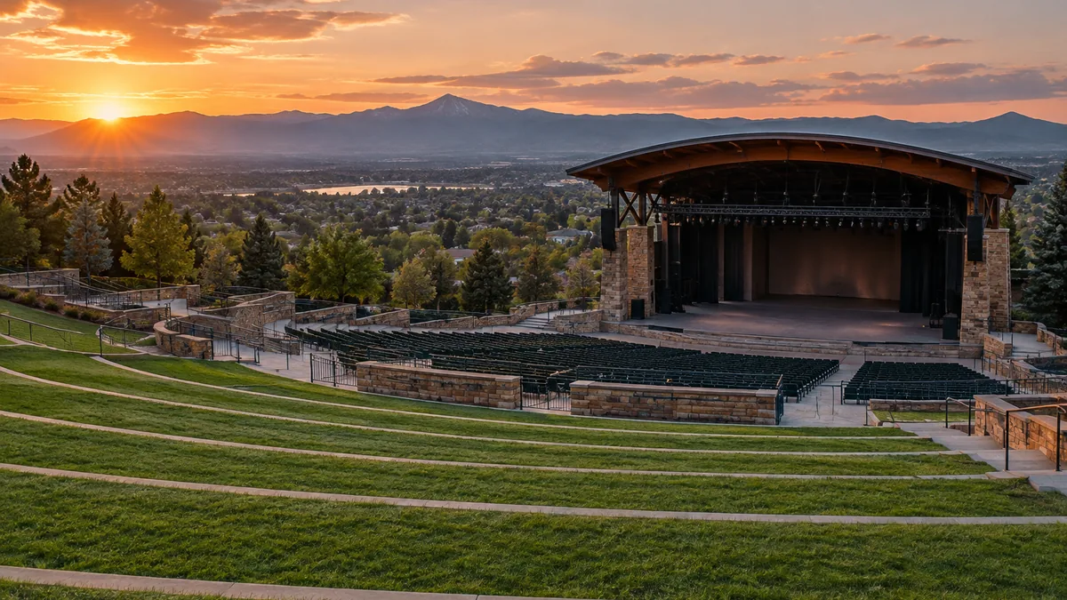 Outdoor amphitheater lawn in Greenwood Village, Colorado