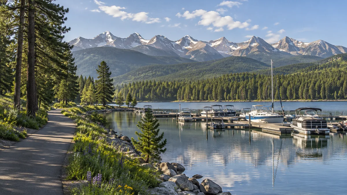 Frisco Bay marina on Dillon Reservoir, Colorado