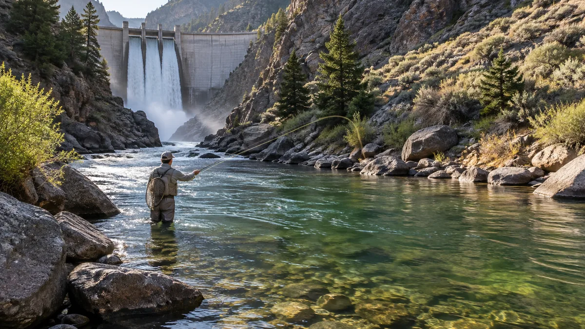 Fly fishing the Frying Pan River above Basalt, Colorado