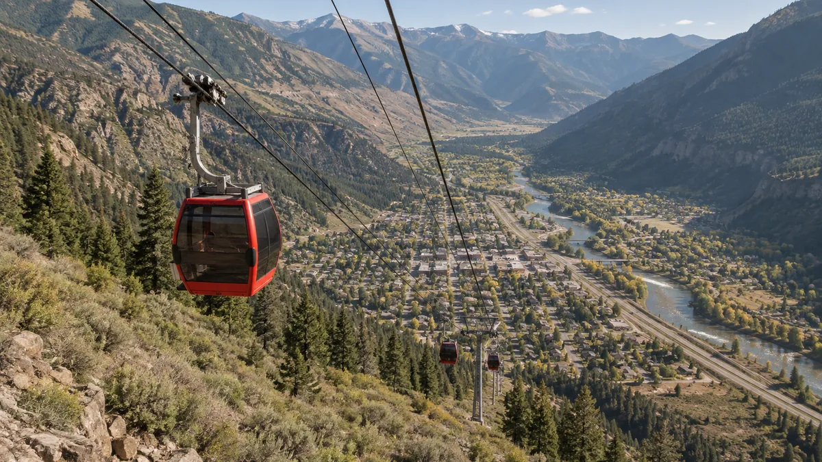 The aerial tram above Glenwood Springs, Colorado