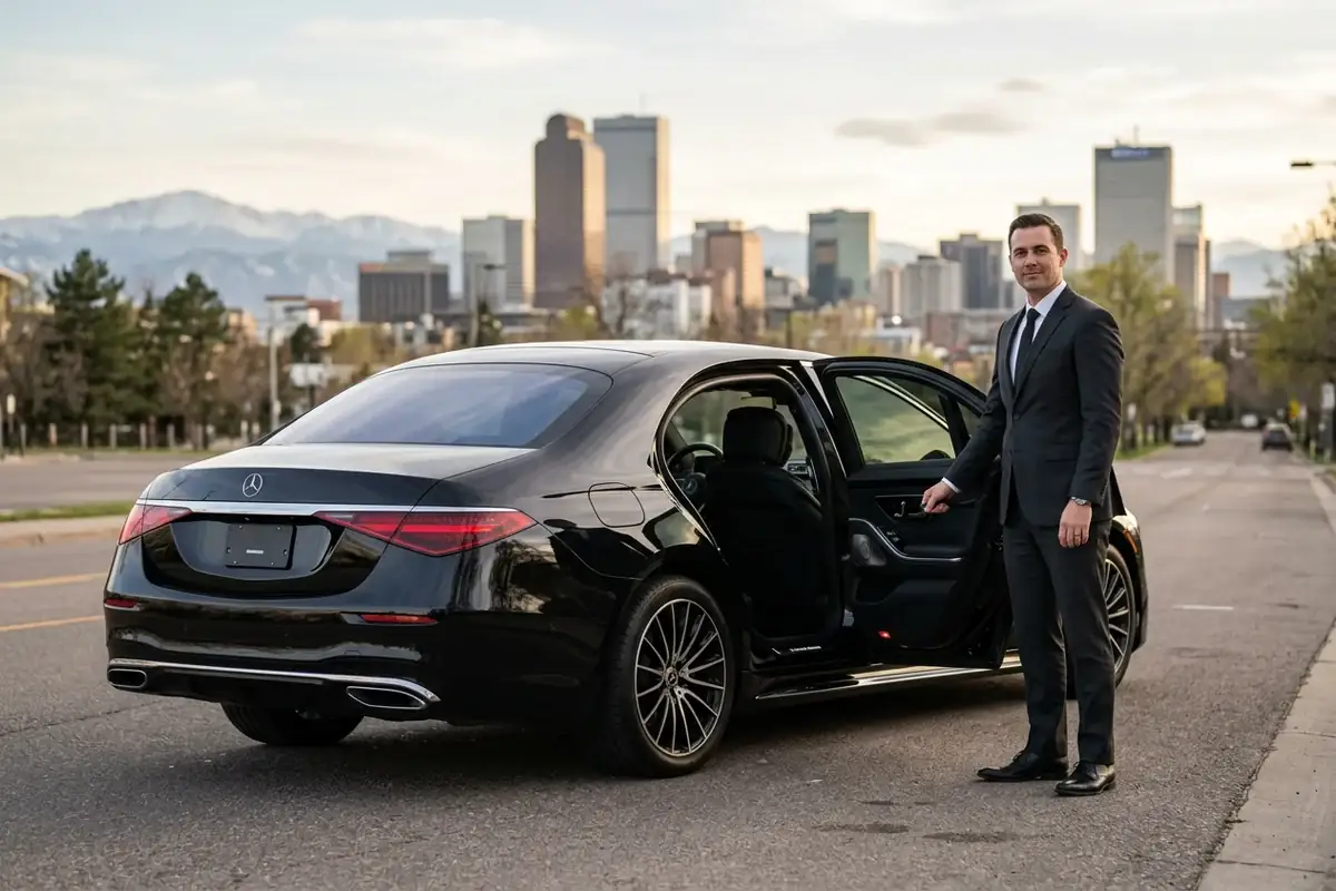 Arion Luxury Sedan — Cadillac XT5 with chauffeur assisting a client