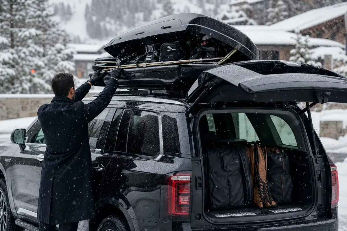 Ski gear loading