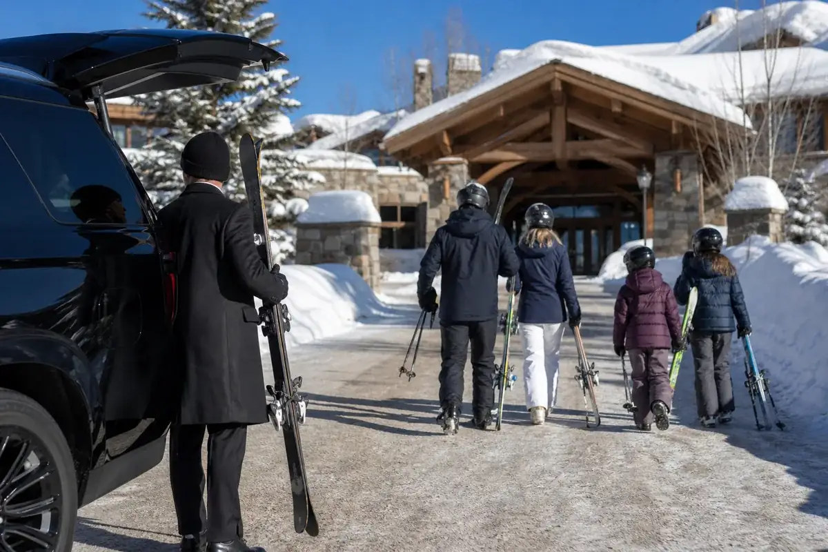 Spring break ski family