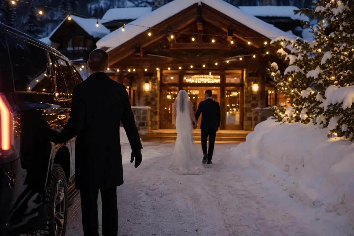 Winter wedding mountain