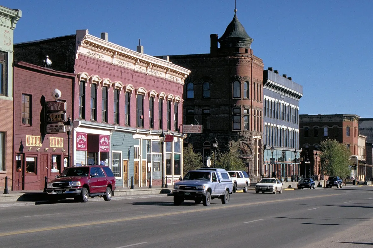 Historic buildings along Harrison Avenue in downtown Leadville, Colorado