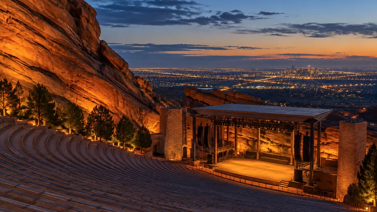 Red Rocks Amphitheatre at blue hour, Colorado