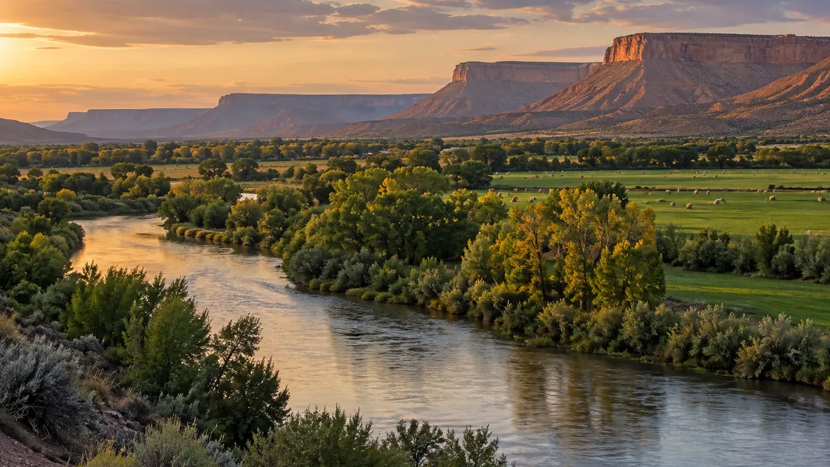 The Colorado River valley at Rifle, Colorado