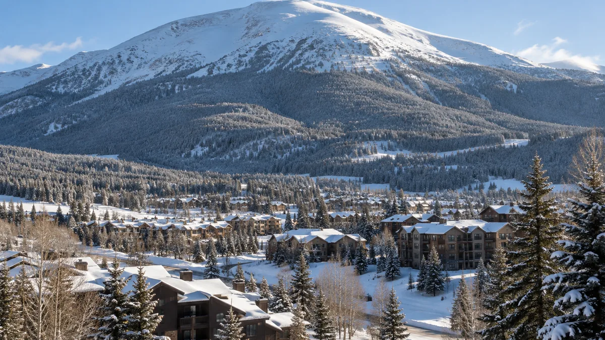 Buffalo Mountain above Silverthorne, Colorado in winter